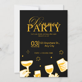 Customizable Dinner Party Invitation Card Magnetisk Inbjudningskort