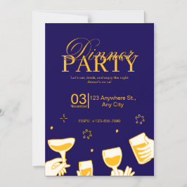 Customizable Dinner Party Invitation Card Magnetisk Inbjudningskort