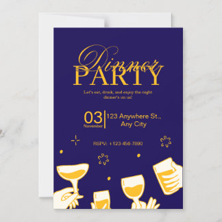 Customizable Dinner Party Invitation Card Magnetisk Inbjudningskort