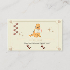Customizable Dog & Cat Groomer Contact Card | Edit Visitkort