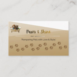 Customizable Dog & Cat Groomer Contact Card | Edit Visitkort