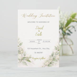 Customizable Elegant Minimal Wedding Invitation   Inbjudningar