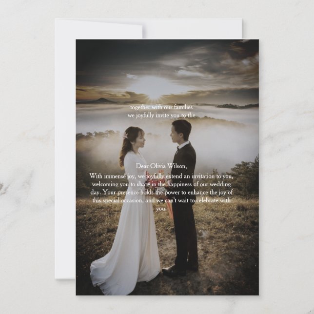 Customizable Elegant Photo Wedding Invitation  Inbjudningar (Framsida)