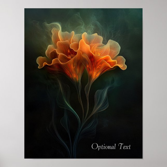 Customizable Ethereal Orange Flower Poster (Framsidan)