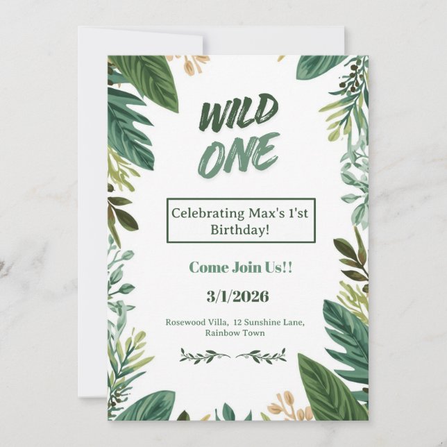 Customizable First Birthday Greeting Card Julkort (Framsida)