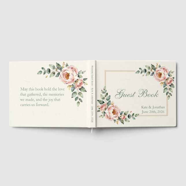 Customizable Floral Wedding Gästböcker (Full)