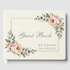Customizable Floral Wedding Gästböcker