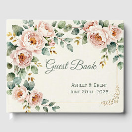 Customizable Floral Wedding Guest Book Gästböcker