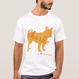 Customizable French Bulldog Pastel Orange Frenchie T Shirt