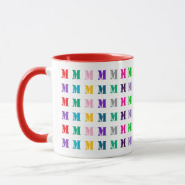 Customizable Fun Colorful Kids Monogram  Mugg
