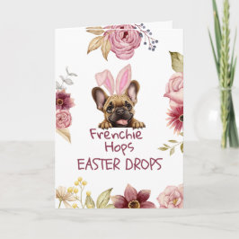 Customizable Funny Frenchie Easter Greeting Card Kort