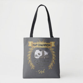 Customizable Funny Panda Nap Champion Tygkasse