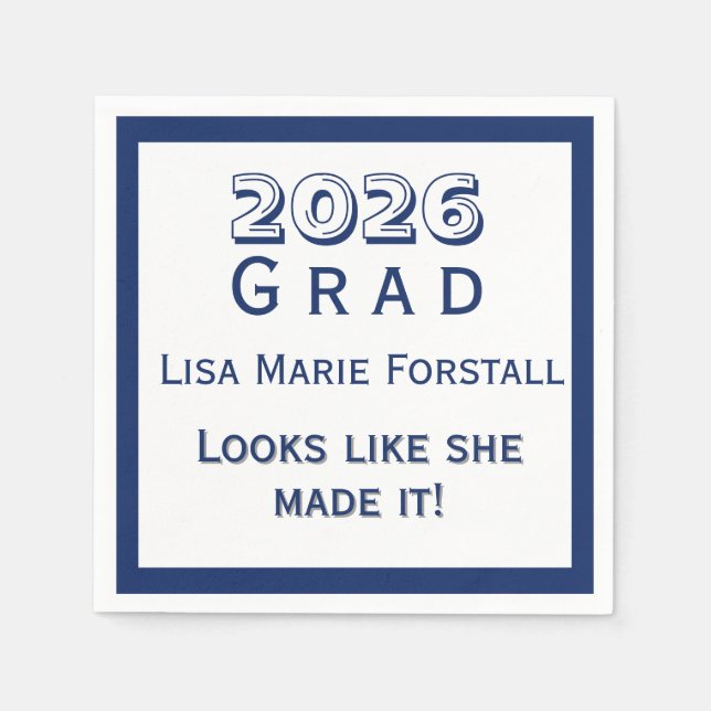 Customizable Graduation  Pappersservett (Framsidan)