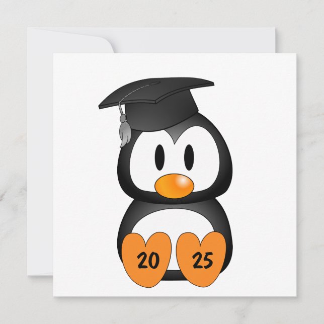 Customizable Graduation Penguin Inbjudningar (Framsida)