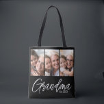 Customizable Grandma Established Year 3 Photo Tygkasse<br><div class="desc">Celebrate being a grandma with this simple and modern “Grandma Est. [Year]” photo tote bag. Featuring white typography, this design is perfect for new grandmas or seasoned grandmothers alike. Customize the year to mark when she first became a grandma — a sweet, personal touch that makes this tote bag extra...</div>