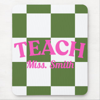 Customizable Green Checkered Teacher Clipboard  Musmatta