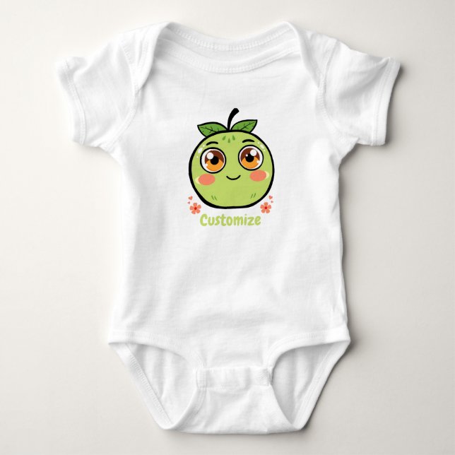 Customizable Green Fruit Baby T Shirt (Framsida)