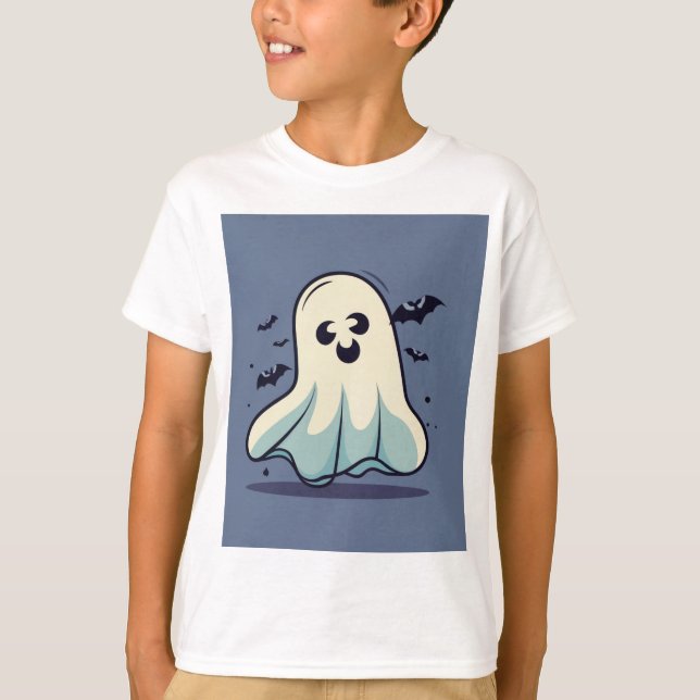 Customizable Halloween Ghost, Cute Halloween Ghost T Shirt (Framsida)