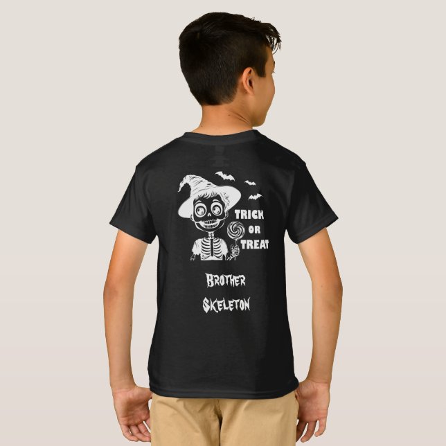 Customizable Halloween Skeleton T-shirt boy (Hel baksida)
