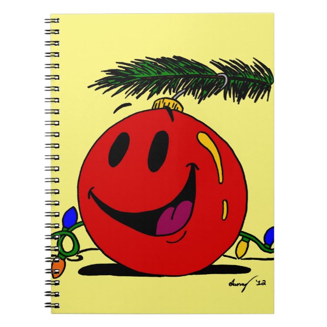 Customizable Happy Ornament Notebook  Anteckningsbok (Framsidan)