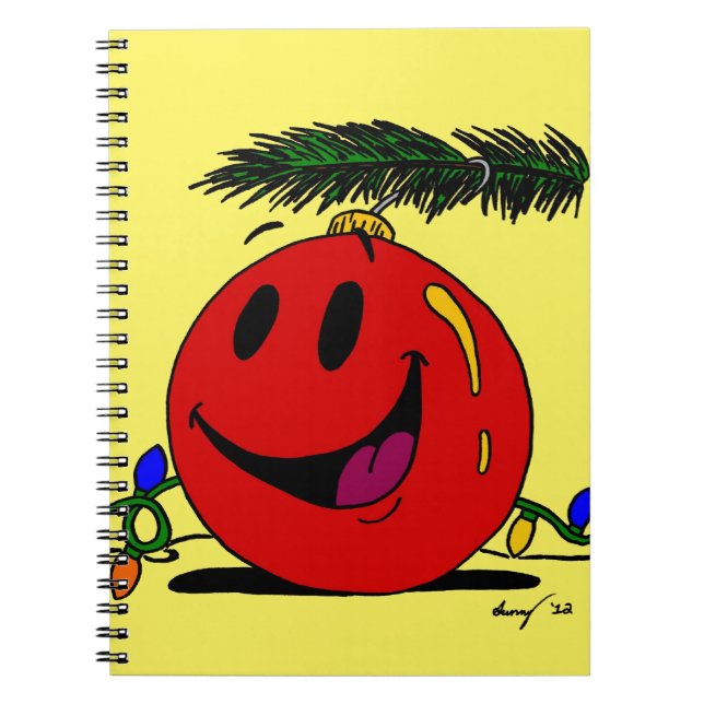 Customizable Happy Ornament Notebook  Anteckningsbok (Framsidan)