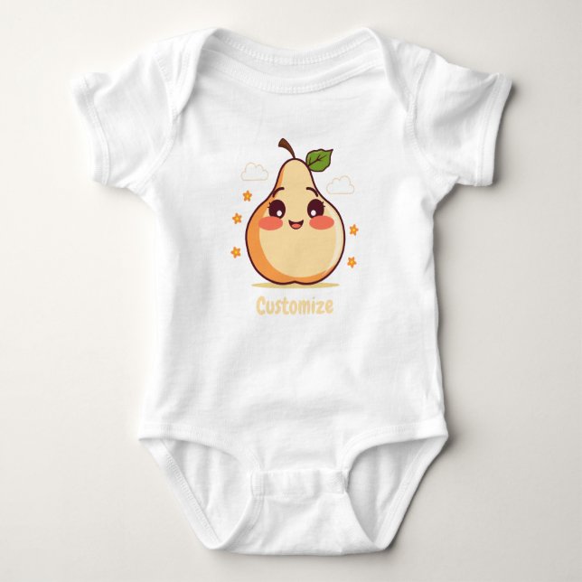 Customizable Happy Pear Baby T Shirt (Framsida)