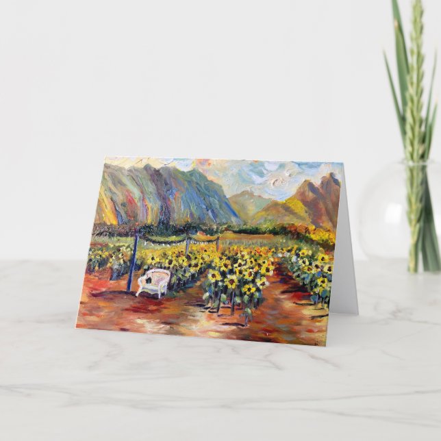 Customizable Hawaiian Sunflower Farm Tack Kort (Framsida)