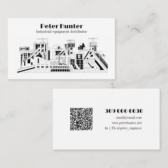 Customizable Heavy Industry Business Card Visitkort (Fram/baksida)