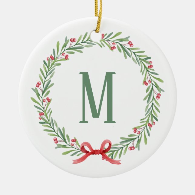 Customizable Holiday Letter and Gift Stickers  Julgransprydnad Keramik (Framsidan)