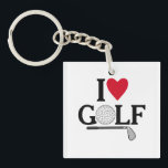 Customizable I love Golf Balls<br><div class="desc">Show off your passion for the green with this sleek and playful "I ❤️ GOLF" design. Featuring a clever blend of typography and sport-specific imagery, this graphic replaces the "O" in Golf with a detailed golf ball illustration and underlines the sentiment with a classic iron club. It’s a sophisticated yet...</div>