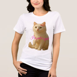 Customizable "I'm Just a Girl" Coquette White Cat T Shirt