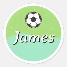 Customizable Kids Name Sticker– Soccer Ball Design Runt Klistermärke