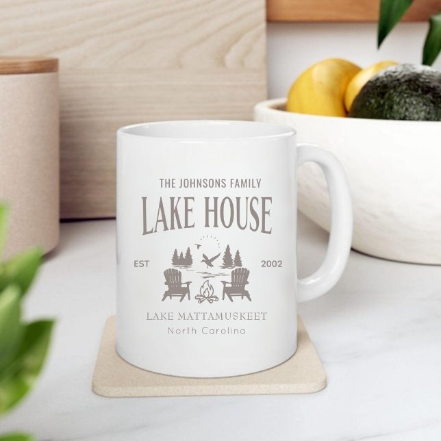 Customizable Lake House House Warming Gift Jumbo Mugg (Customizable Lake House House Warming Gift Giant Coffee Mug)