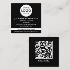 Customizable Logo Professional Black QR Code Fyrkantigt Visitkort