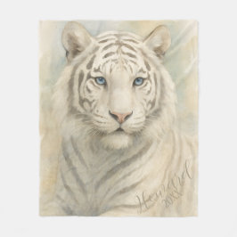 Customizable Majestic White Bengal Tiger Animal  Fleecefilt