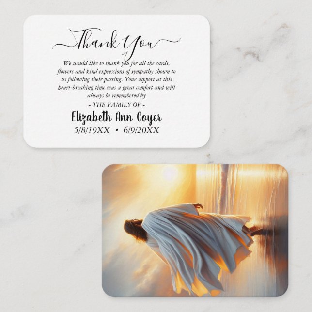 Customizable Memorial Thank You Card  Tilläggskort (Fram/baksida)