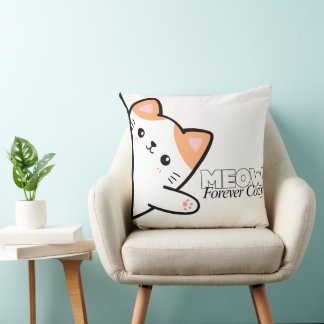 Customizable Meow Forever Cozy Cat Kudde