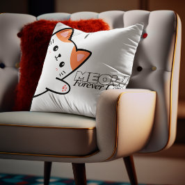 Customizable Meow Forever Cozy Cat Kudde