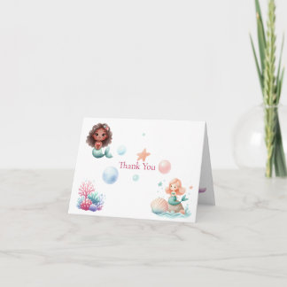 Customizable Mermaid Birthday Girls Tack Kort