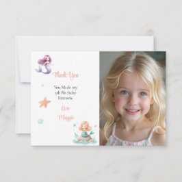 Customizable Mermaid Birthday Photo Tack Kort