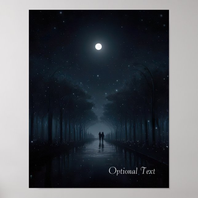 Customizable Midnight Stroll in Moonlight Poster (Framsidan)