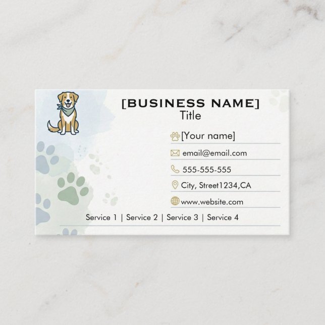 Customizable Minimalist Dog Trainer Business Card  Visitkort (Framsida)