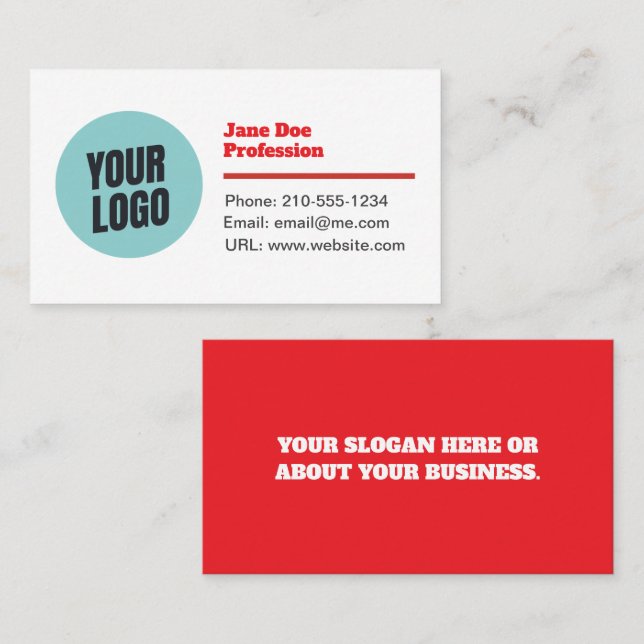 Customizable Modern Minimalistic Business Card Visitkort (Fram/baksida)