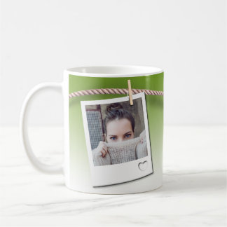 Customizable mug, photo frame, green background kaffemugg