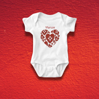 Customizable New Mexico Zia Heart Baby  T Shirt