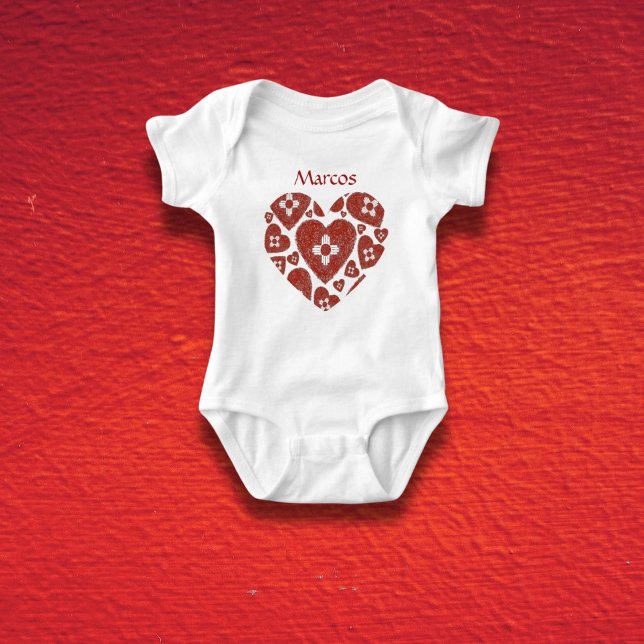 Customizable New Mexico Zia Heart Baby  T Shirt (Skapare uppladdad)