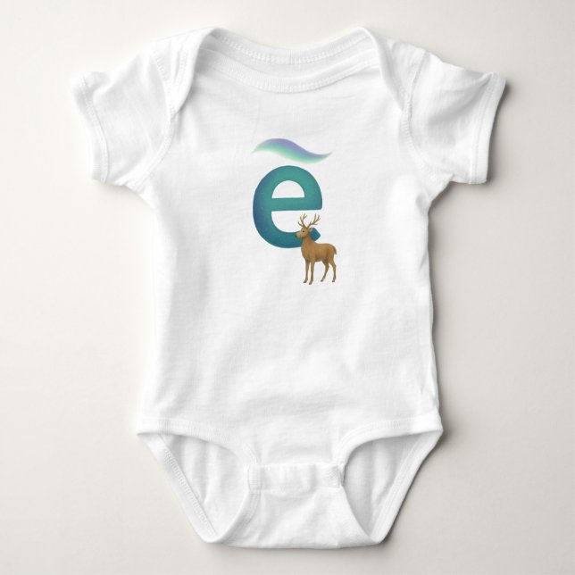 Customizable Northern Lights Letter E Elk T Shirt (Framsida)