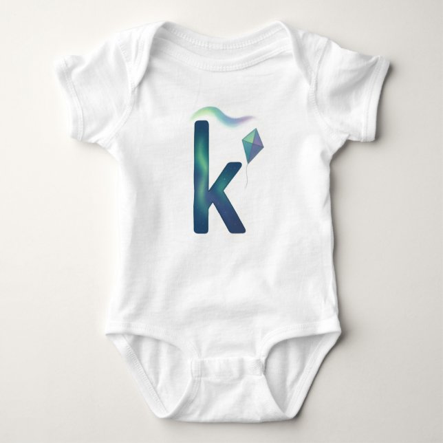 Customizable Northern Lights Letter K Kite  T Shirt (Framsida)