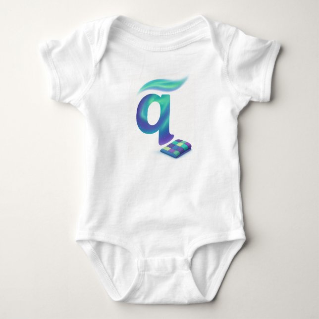 Customizable Northern Lights Letter Q Aurora Quilt T Shirt (Framsida)
