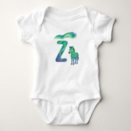 Customizable Northern Lights Letter Z Aurora Zebra T Shirt